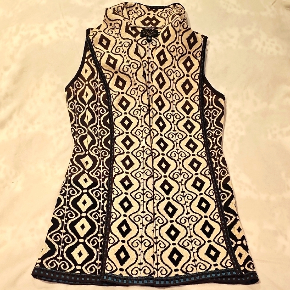 Icelandic tunic sweater vest wool acrylic blend very good condition xs